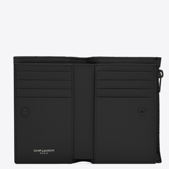 YSL SAINT LAURENT Cassandre Matelassé Fragments Zipped Bi-fold Wallet Like New!! - Picture 5 of 10